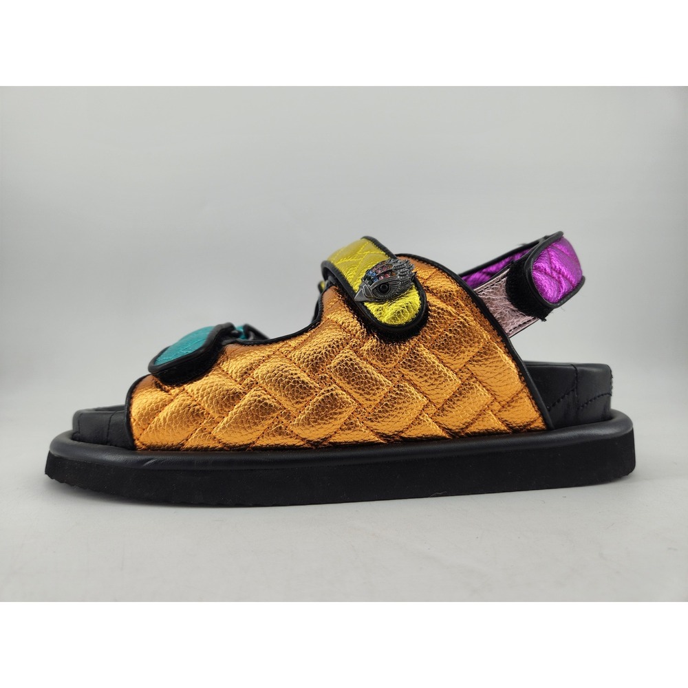 Kurt Geiger Metallic Multi-Color Quilted Leather Sandals - Picture 9 of 12